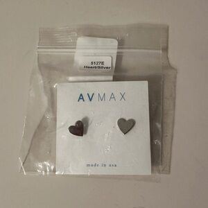 AV MAX Silver Heart Earrings